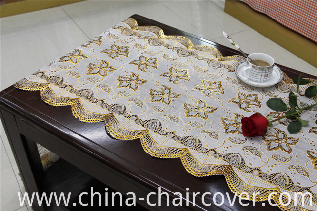 50cm Long Lace Gold/Silver PVC Vinyl Crochet Tablecloth